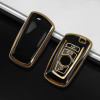 keycare TPU Key Cover For BMW : X4, X3, 5 Series, 6 Series, 3 Series, 7 Series 4 Button Smart Key T1  | TP58 Gold Black